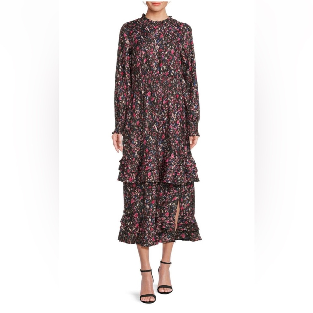 KOKO + MASON Floral Tiered Midi Dress